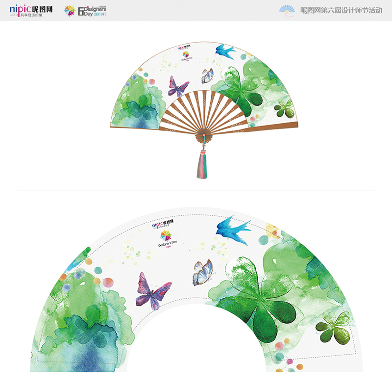 淘宝美工王七昵图网中国风扇面设计作品