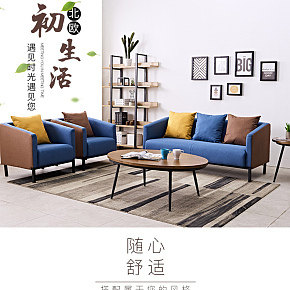 小戶型布藝沙發(fā)家具家紡沙發(fā)休閑裝修北歐套裝簡(jiǎn)約現(xiàn)代客廳