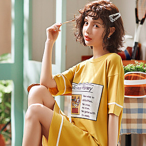 服装内衣夏装女睡衣连衣裙小清新详情页