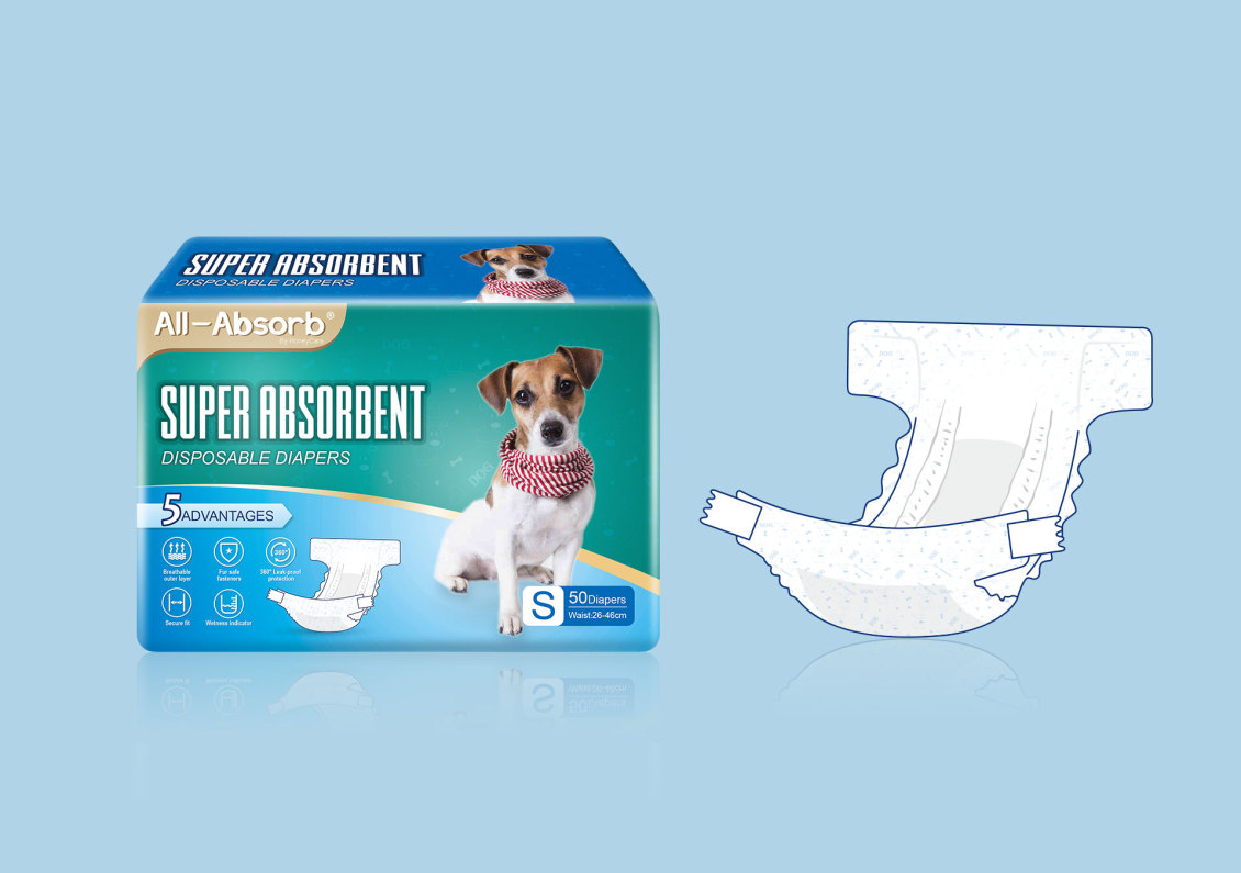 淘宝美工听路人All-absorb宠物纸尿裤包装设计作品