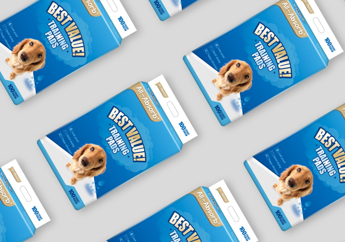 淘宝美工听路人All-absorb宠物护理垫包装设计作品