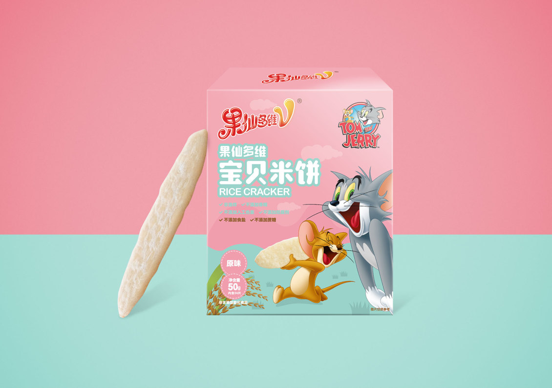 淘寶美工聽路人果仙多維米餅兒童食品包裝設(shè)計(jì)作品