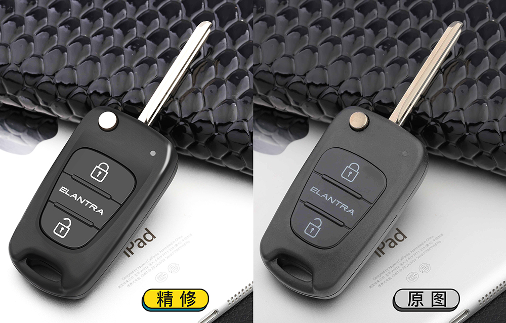 淘寶美工Mi蜜起亞K2K5獅跑汽車遙控器改裝鑰匙殼作品