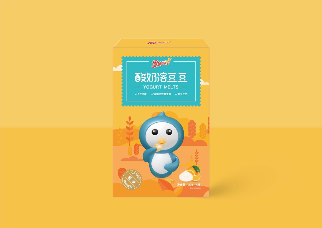 淘寶美工聽路人果仙多維酸奶兒童食品包裝設計作品