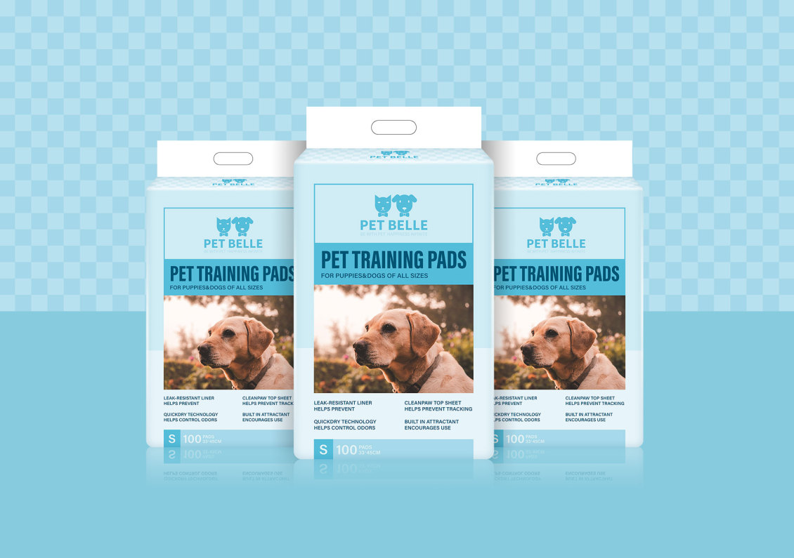 淘宝美工听路人PET BELLE 宠物护理垫包装设计作品