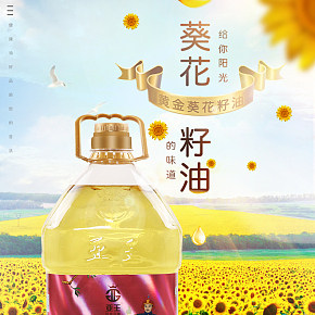 溫暖清新葵花籽油詳情頁(yè)