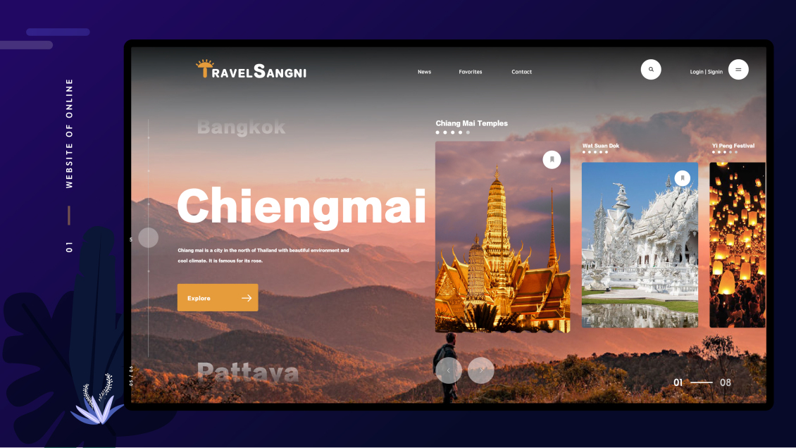 淘宝美工飞船网站与APP Travel Sangni旅游作品