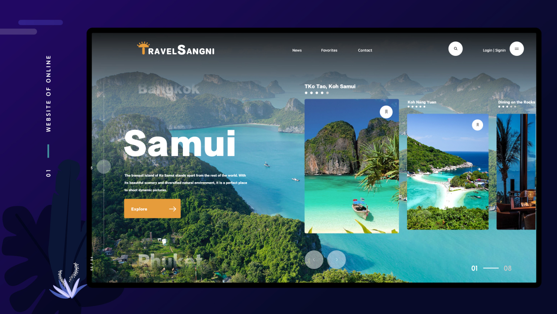 淘宝美工飞船网站与APP Travel Sangni旅游作品