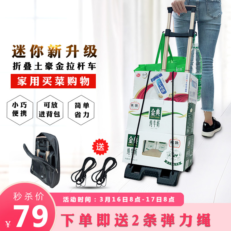 淘宝美工纯之春喜路仕拉杆车购物买菜搬家拉货小拖车作品