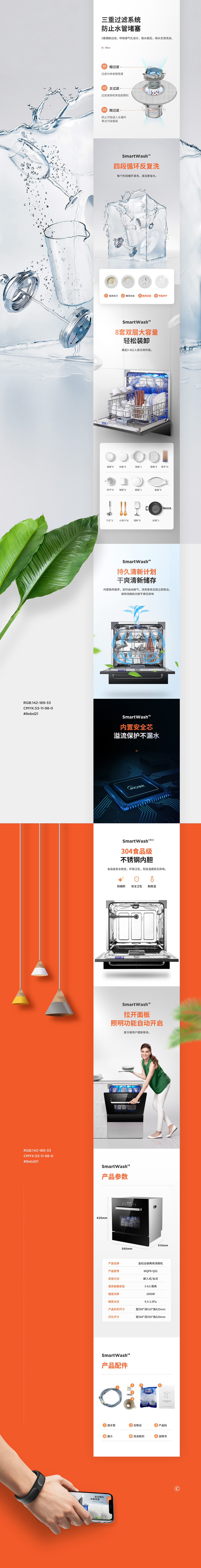 淘寶美工勿忘我2019廚電詳情頁集合/洗碗機/電飯煲/電陶爐詳情頁設計作品