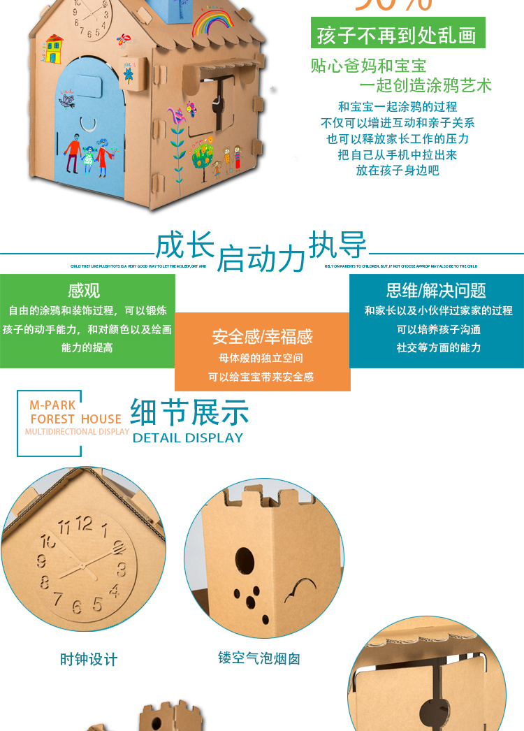 淘宝美工学无止境儿童纸箱玩具详情页作品