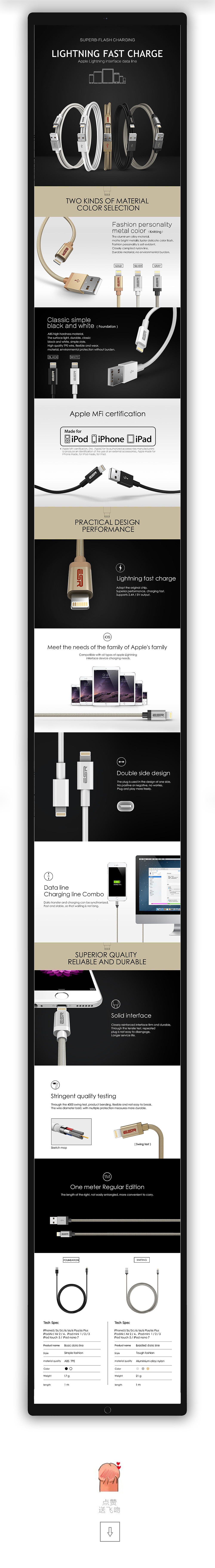 淘宝美工木帛数据线详情页作品