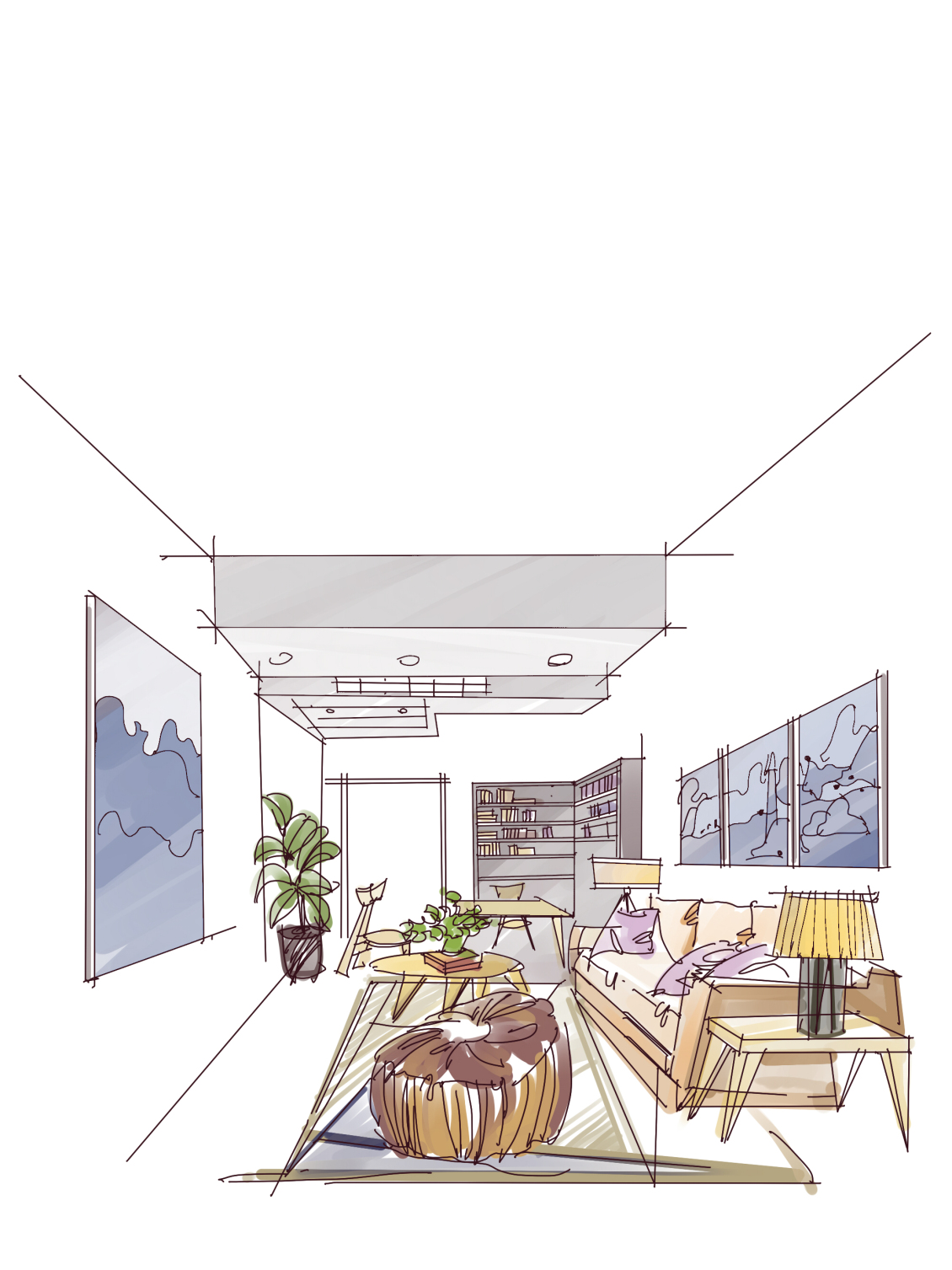 淘宝美工y171384室内手绘，速写作品