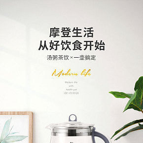 養(yǎng)生壺 電器 簡約 大氣 高檔詳情設計