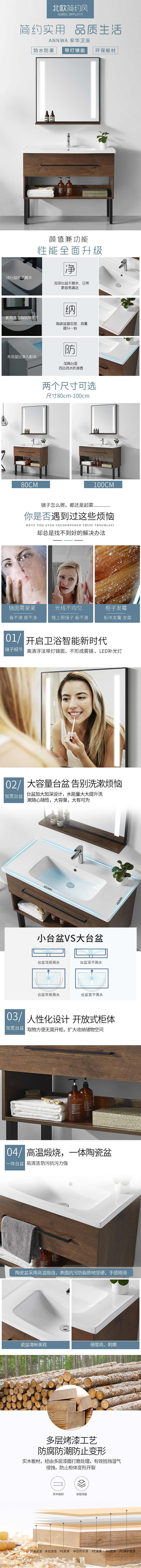 淘宝美工泗水华安卫浴带灯镜面作品