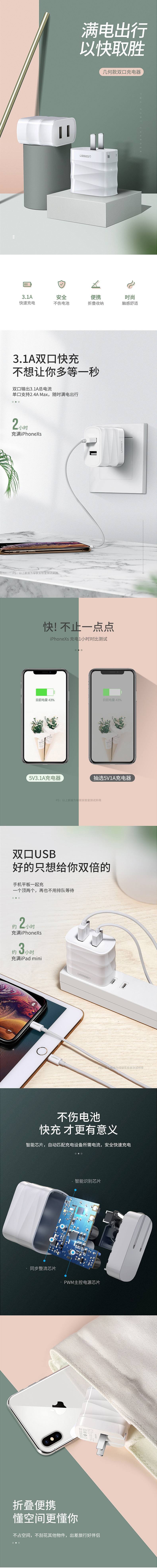 淘寶美工伯樂安卓手機(jī)充電器快充詳情頁作品
