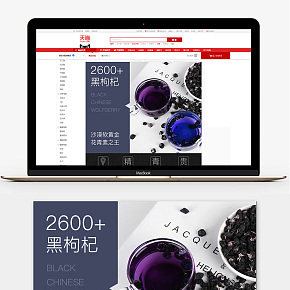 简约大气黑枸杞养生食品天猫淘宝详情页