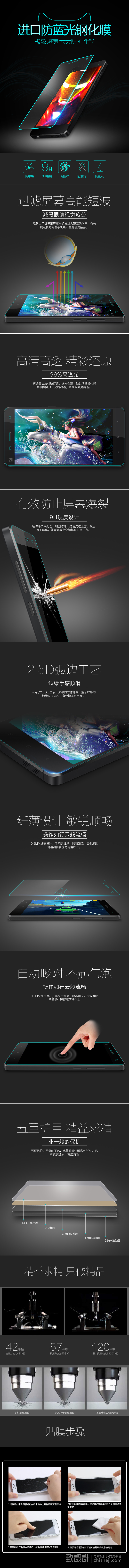 淘宝美工仙人掌防蓝光钢化膜作品