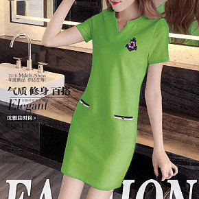 连衣裙女中长款裙子