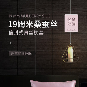 家具家紡真絲枕套床上四件套枕頭詳情頁