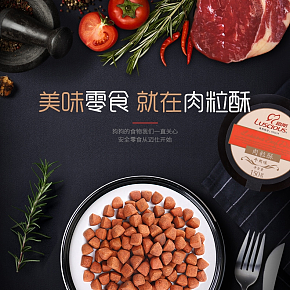 狗狗零食食品深色質(zhì)感簡約詳情頁