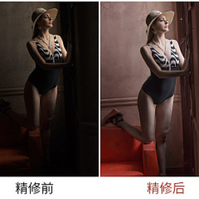 精修图模特精修服装摄影精修调色图人物磨皮修瑕疵服装内衣页面