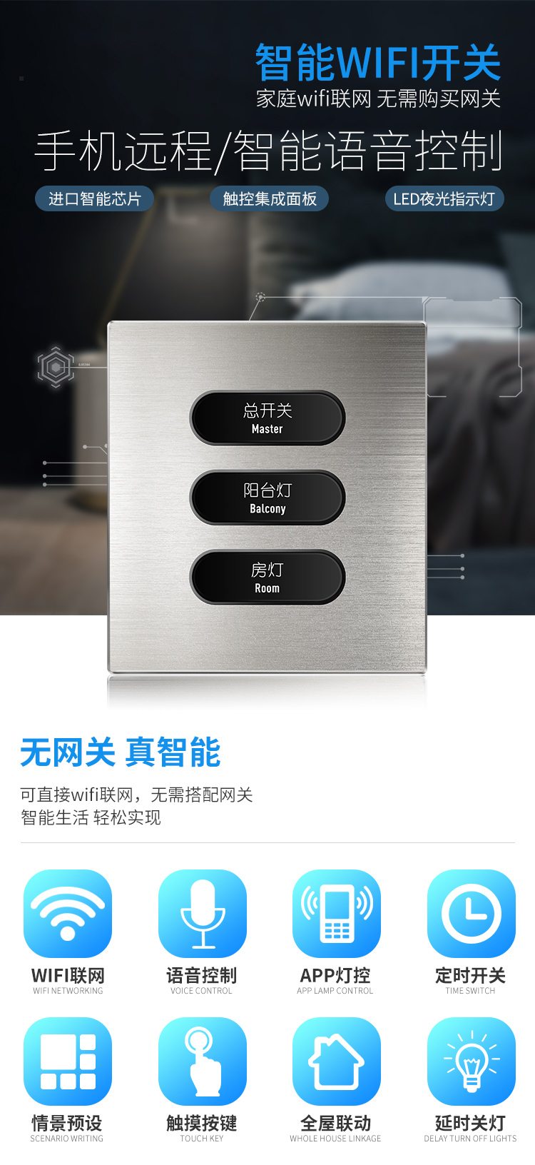 淘宝美工敬敬智能WIFI开关详情页设计作品