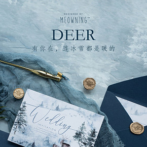 北欧极简风 生活百货 喵宁雾霾蓝喜帖 详情设计