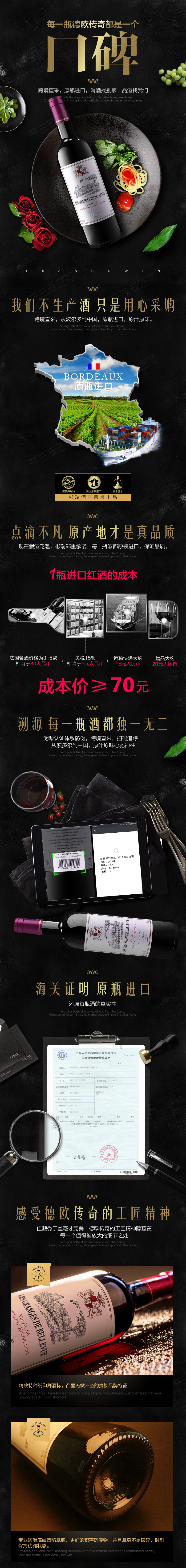 淘宝美工橙子设计师欧式红酒详情页作品