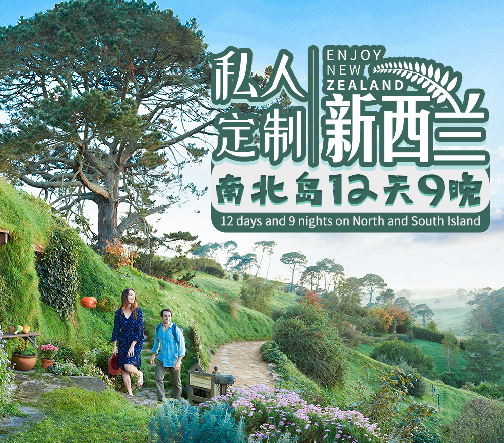 淘宝美工南小南乐享假期新西兰旅游详情海报DM宣传作品