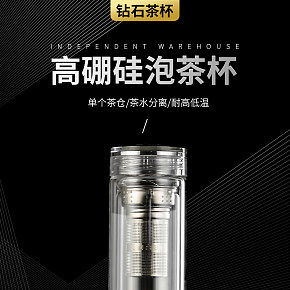 詳情頁 生活百貨 高硼硅水杯 質(zhì)感炫酷