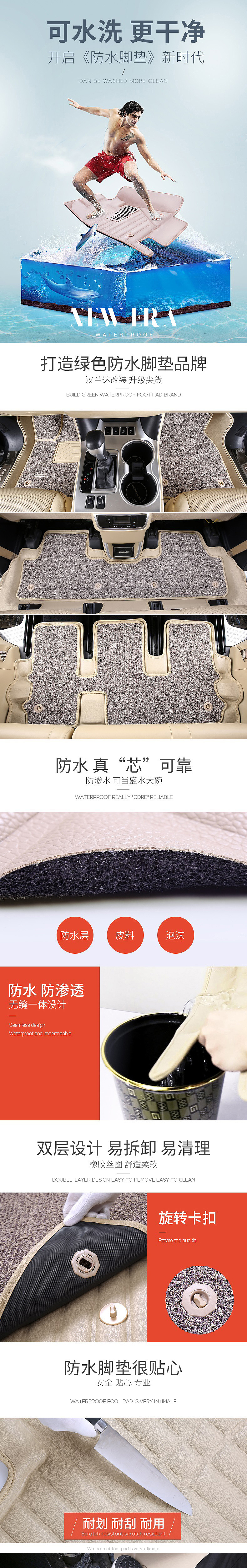 淘寶美工亞青汽車腳墊詳情頁作品