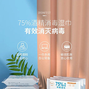 生活百货-消毒酒精湿巾详情页