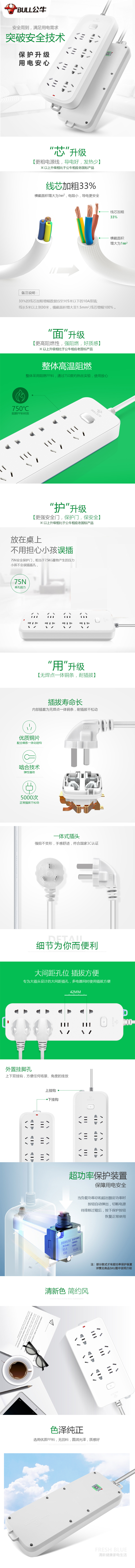 淘寶美工獅子公牛充電插座插線板詳情作品