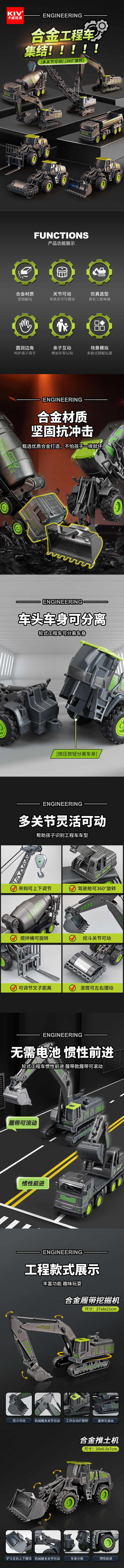 淘宝美工一辉合金工程车组合作品