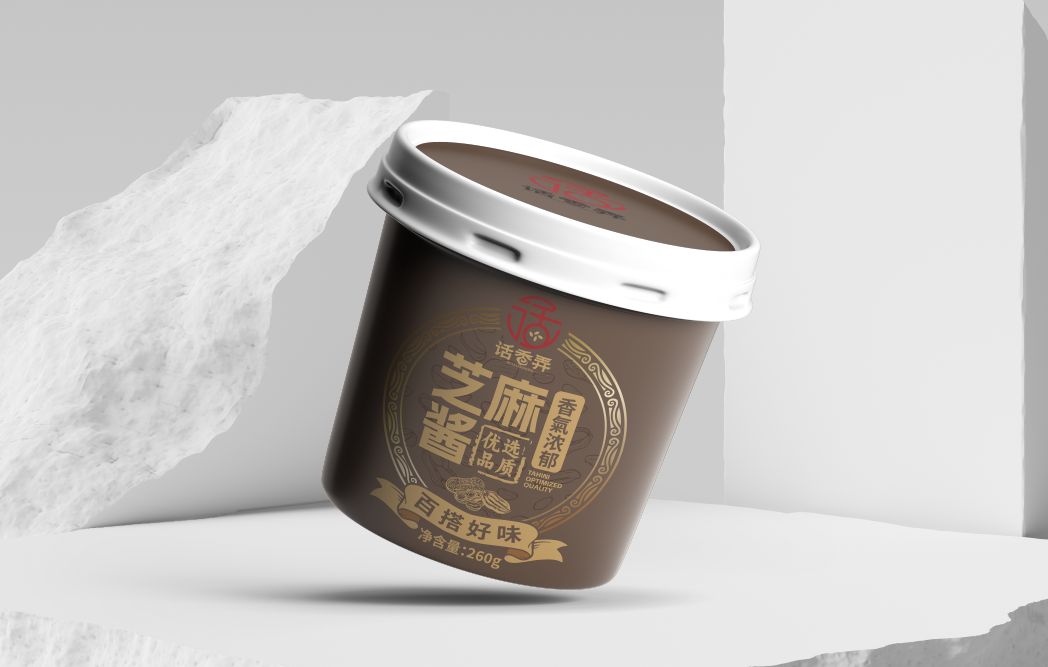 淘寶美工孫健芝麻醬logo、標(biāo)簽包裝作品