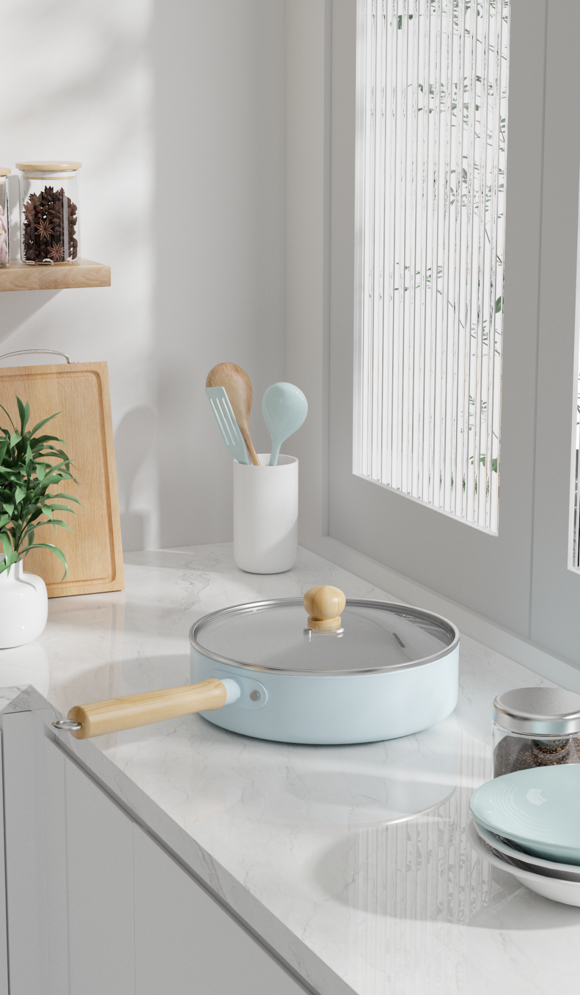 淘宝美工吴奕勋小清新炒锅产品三维渲染作品