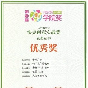 广告大赛获奖证书