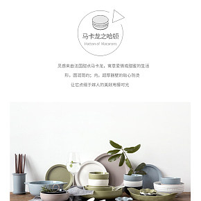 简约北欧碗碟套装日式餐具陶瓷盘子模仿碗盘釉下彩碗筷家用碗