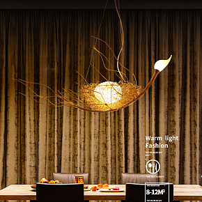 餐厅吊灯现代简约鸟巢客厅灯创意三头个性吧台卧室灯温馨北欧灯具
