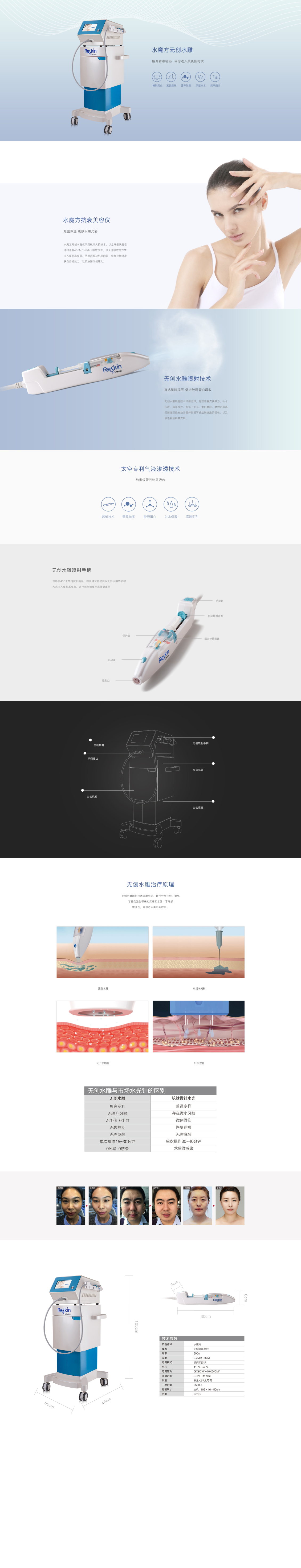 淘宝美工墨者设计水魔方无创水光官网产品详情简约科技风作品