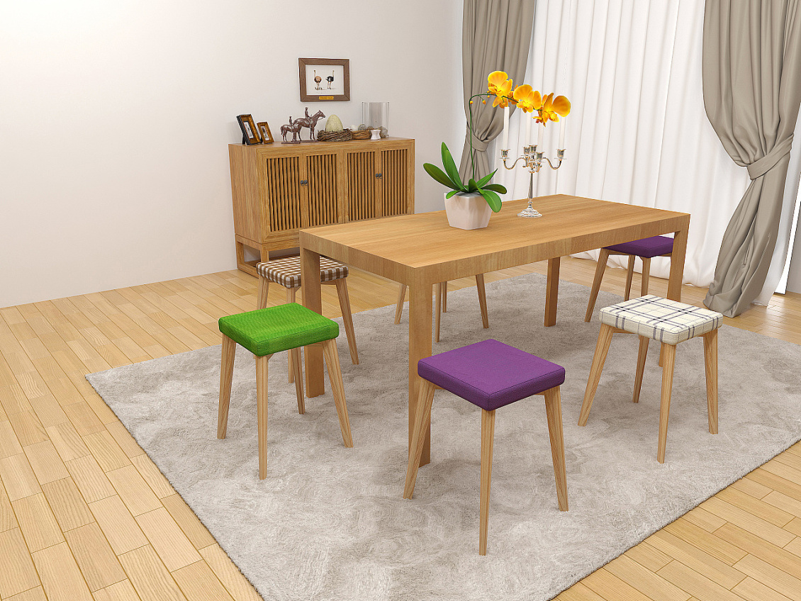 淘宝美工小豌豆3D桌椅模型制作作品
