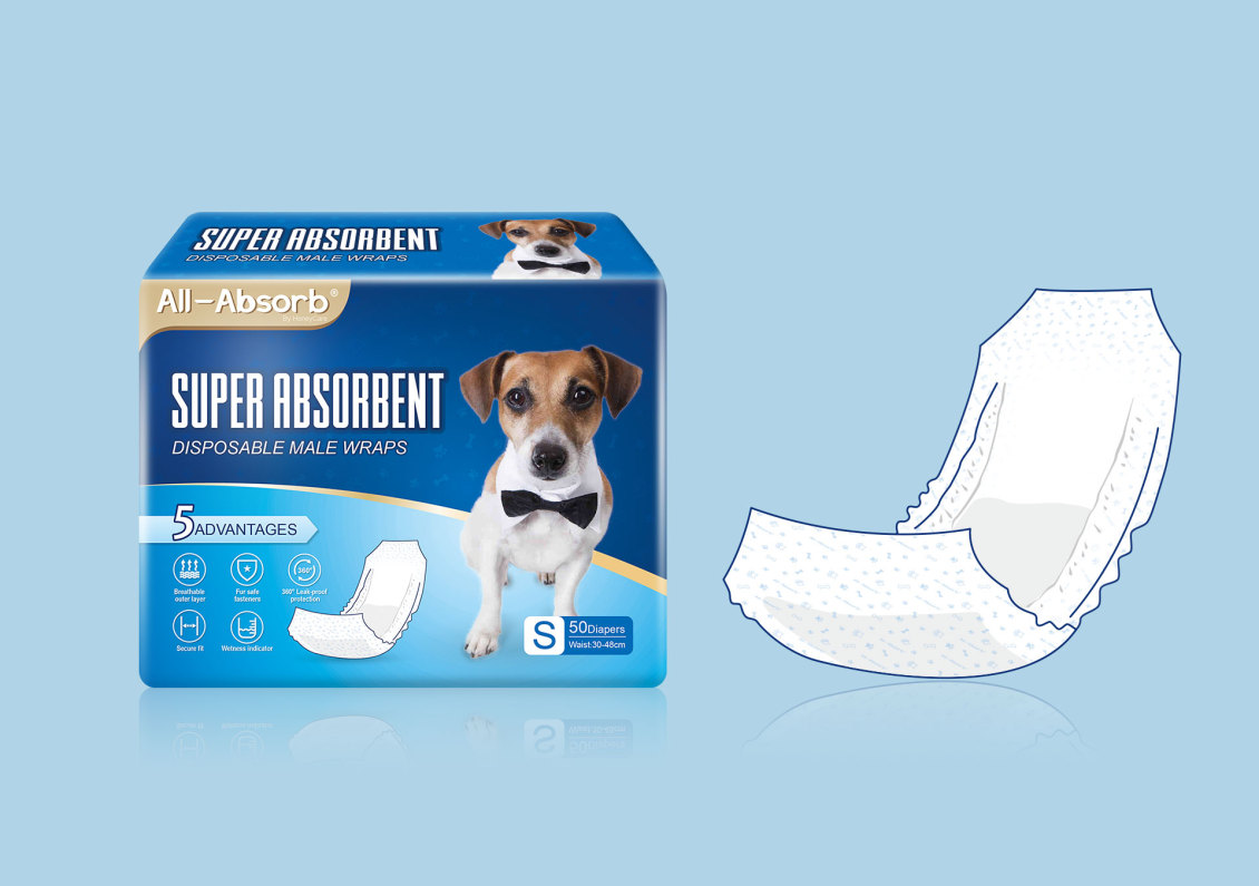 淘宝美工听路人All-absorb宠物纸尿裤包装设计作品