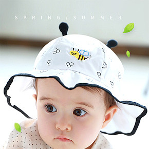 婴儿帽子可爱宝宝遮阳童帽防晒渔夫帽详情页设计