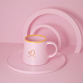 C4D建模粉色瓷器可爱水杯粉嫩粉嫩氛围塑造