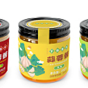 下饭集市蒜蓉酱标签设计中国风