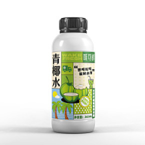 唯可鲜青椰水/生椰拿铁两款饮料瓶贴标签设计